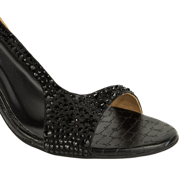 Weekend-ready Black High Heel Sandals