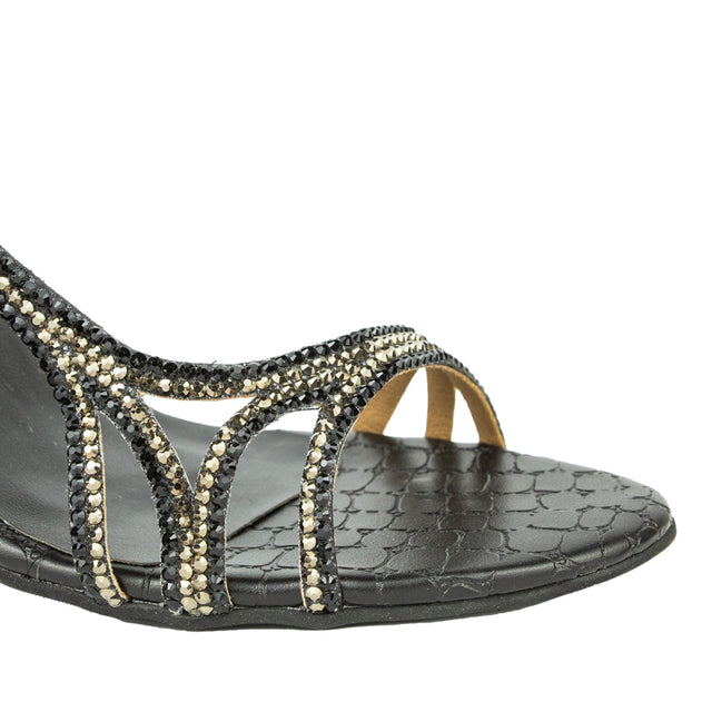 Contemporary Black High Heel Sandals