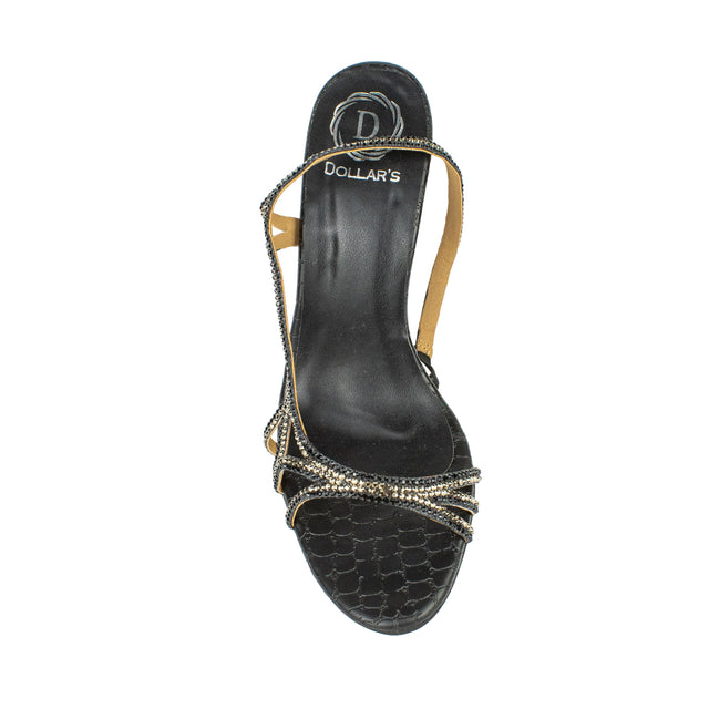 Contemporary Black High Heel Sandals