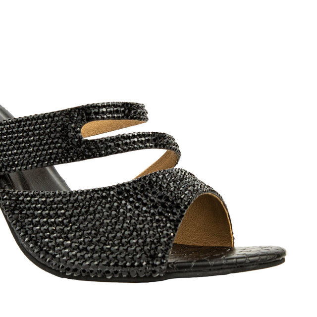 Rabia Vibrant Black High Heel Sandals