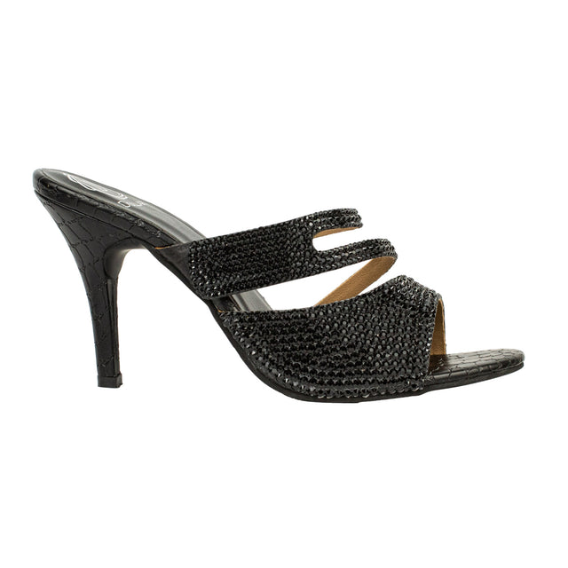 Rabia Vibrant Black High Heel Sandals