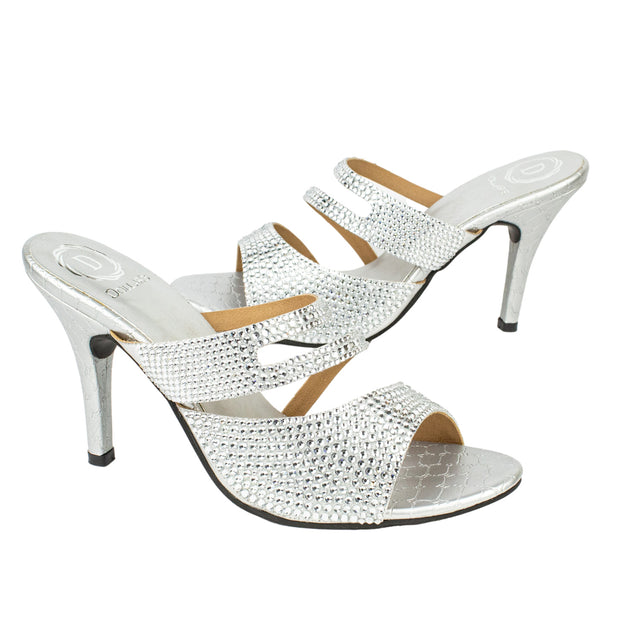 Rabia Striking Silver High Heel Sandals