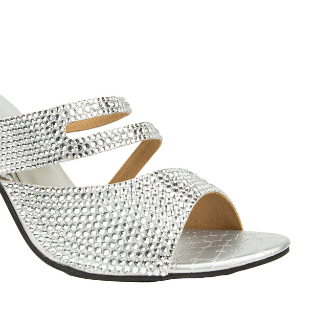 Rabia Striking Silver High Heel Sandals