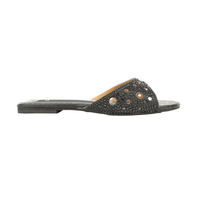 Reem Weekend-ready Black Flat Slippers