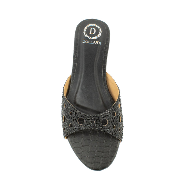 Reem Weekend-ready Black Flat Slippers