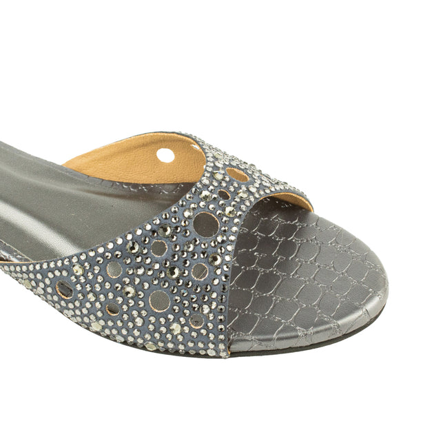 Reem Iconic Grey Flat Slippers