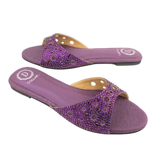 Reem Contemporary Purple Flat Slippers