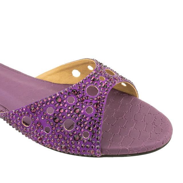 Reem Contemporary Purple Flat Slippers