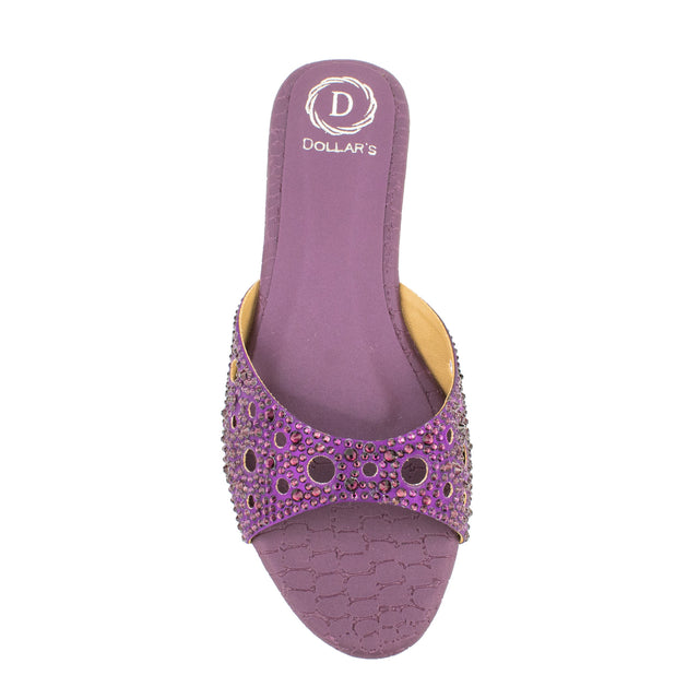 Reem Contemporary Purple Flat Slippers