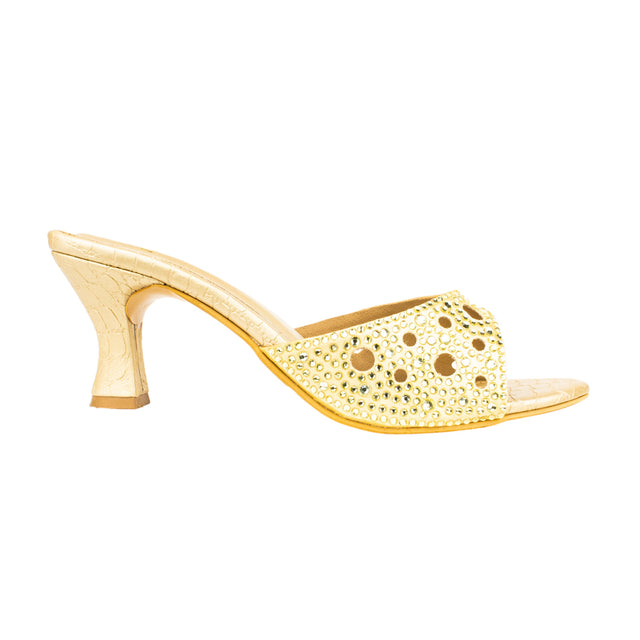 Reem Sophisticated-casual Gold Pencil Heel Sandals