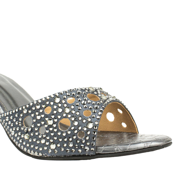 Reem Chic Grey Pencil Heel Sandals