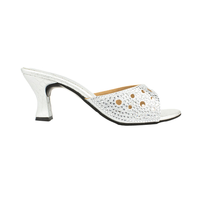 Reem Enchanting Silver Pencil Heel Sandals