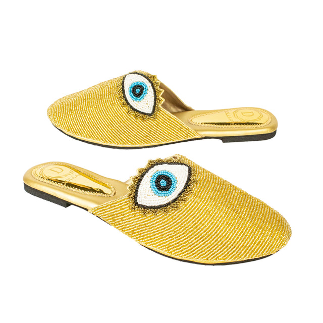 Luxe Gold Flat Slippers