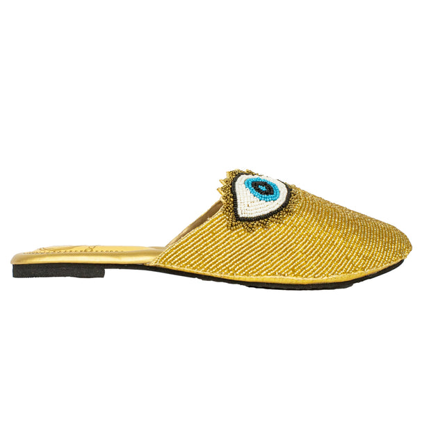 Luxe Gold Flat Slippers
