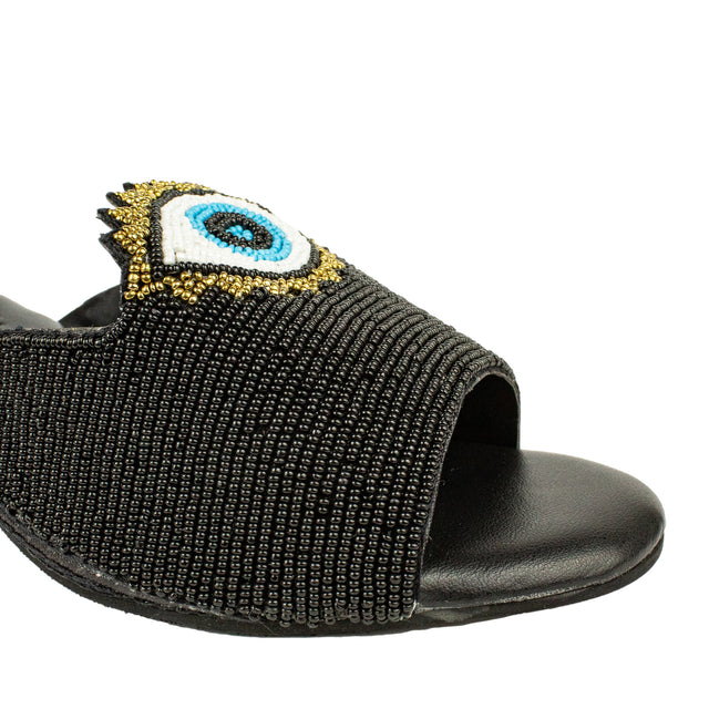 Refined Black Block Heel Sandals
