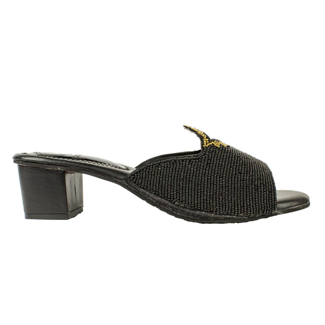 Refined Black Block Heel Sandals