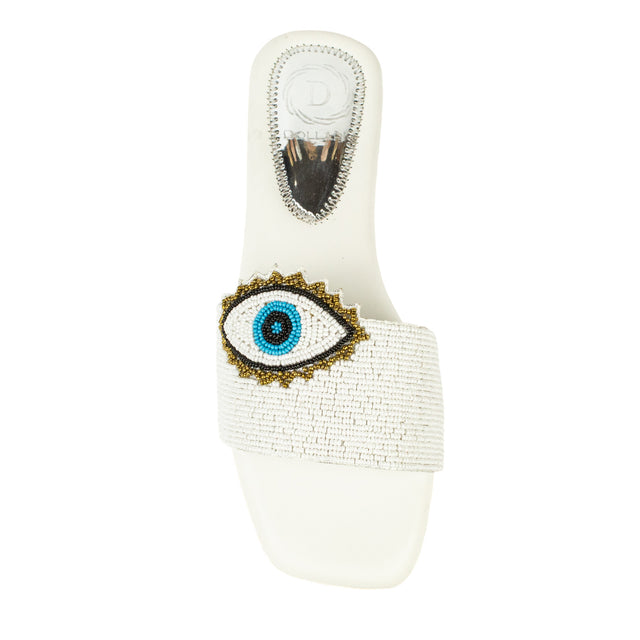 Muna Iconic-fit White Flat Slippers