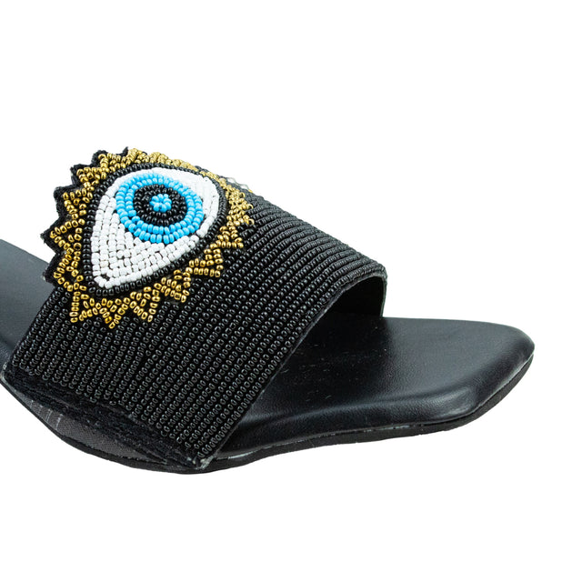 Muna Classic Black Block Heel Sandals