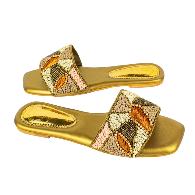 Hala Classic Bronze Flat Slippers