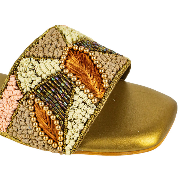 Hala Classic Bronze Flat Slippers