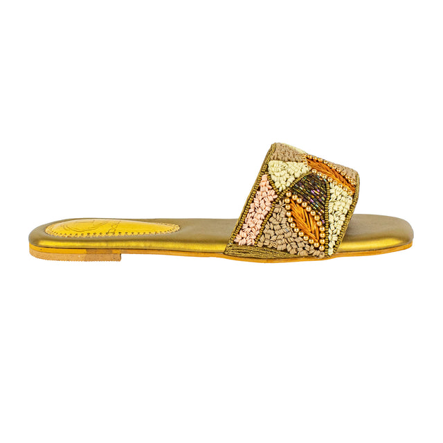 Hala Classic Bronze Flat Slippers