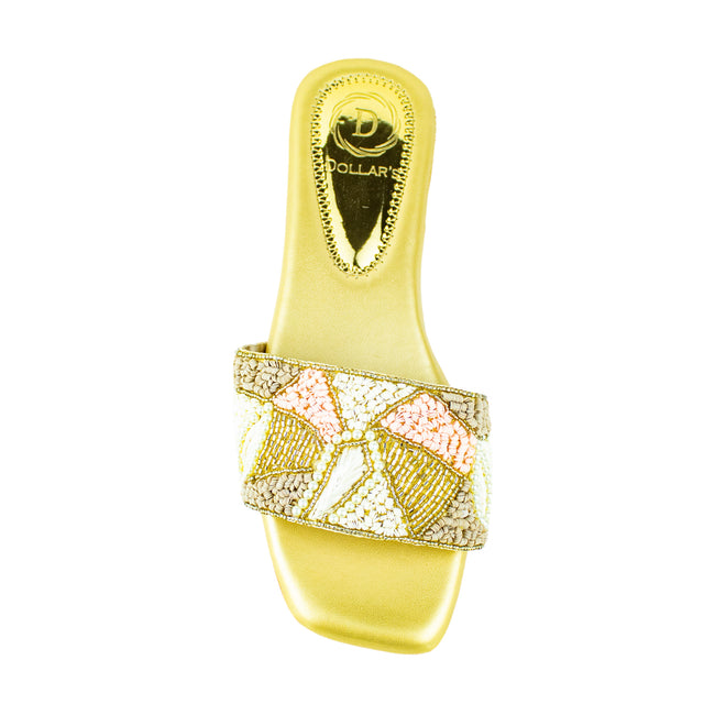 Hala Vibrant Gold Flat Slippers