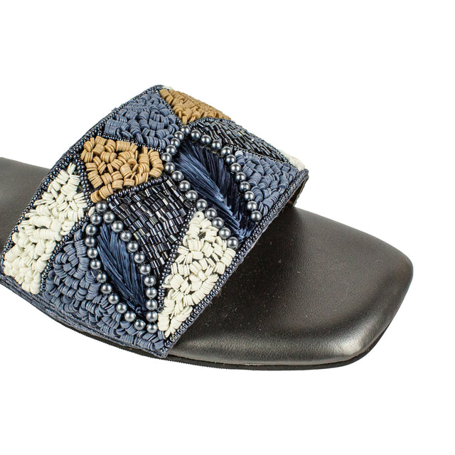 Hala Feminine-chic Grey Flat Slippers