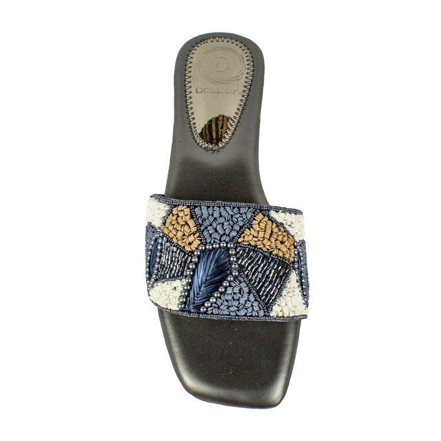 Hala Feminine-chic Grey Flat Slippers