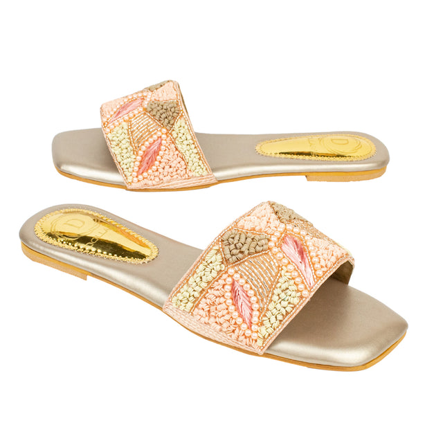 Hala Elegant Rose Flat Slippers