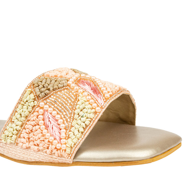 Hala Elegant Rose Flat Slippers