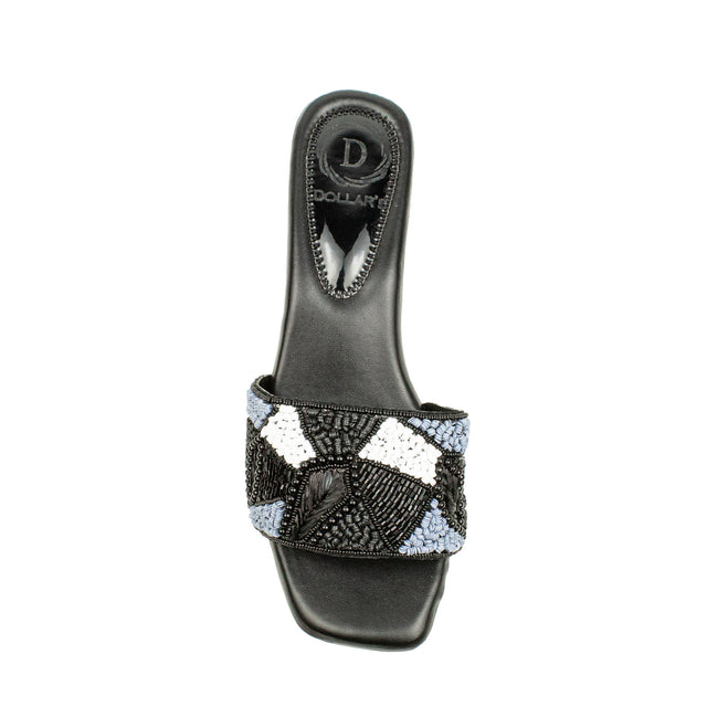 Hala Exclusive Black Block Heel Sandals