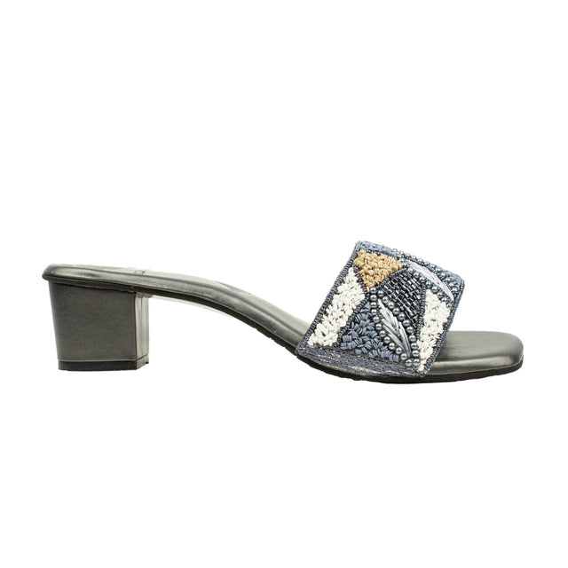 Hala Elevated Grey Block Heel Sandals
