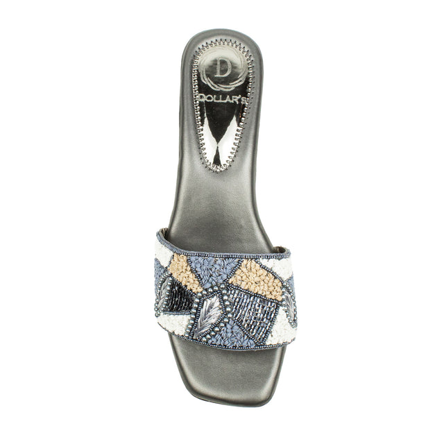 Hala Elevated Grey Block Heel Sandals