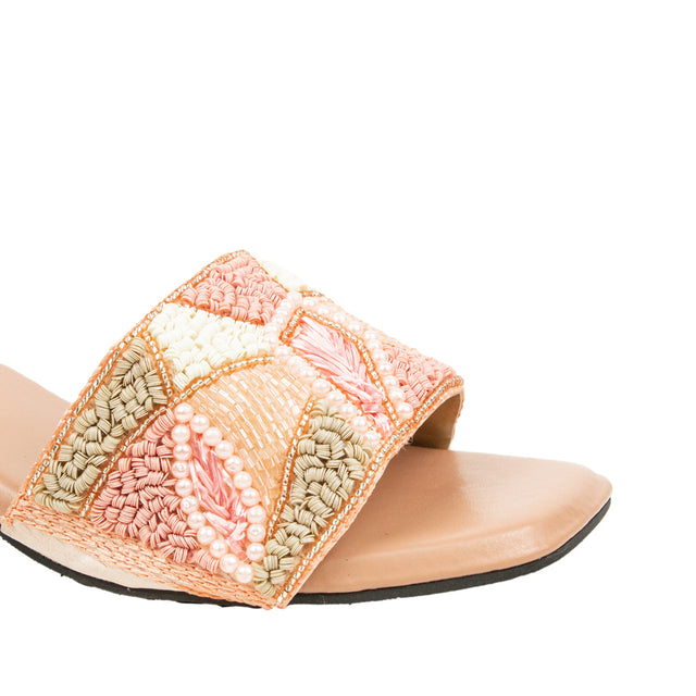 Hala Chic Rose Block Heel Sandals