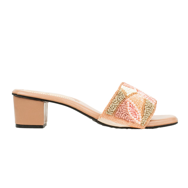 Hala Chic Rose Block Heel Sandals