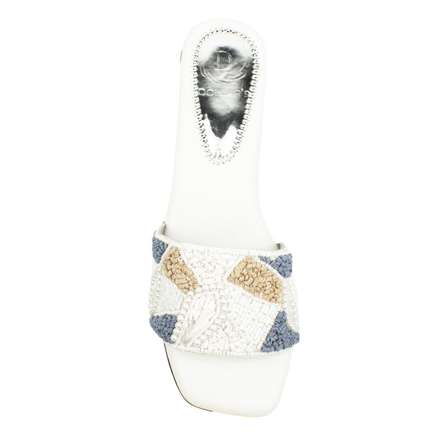 Hala Sleek-modern White Block Heel Sandals