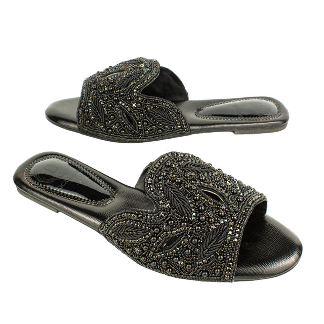Stylish Black Flat Slippers