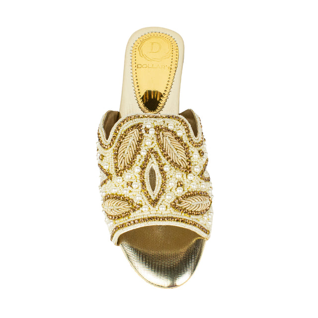 Women Cream Flat Sandals