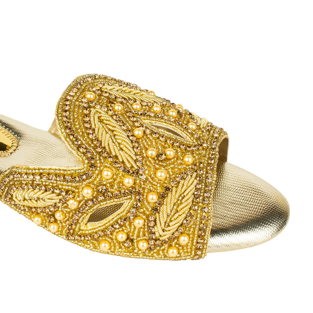 Minimalist Gold Flat Slippers