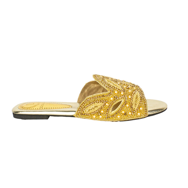 Minimalist Gold Flat Slippers