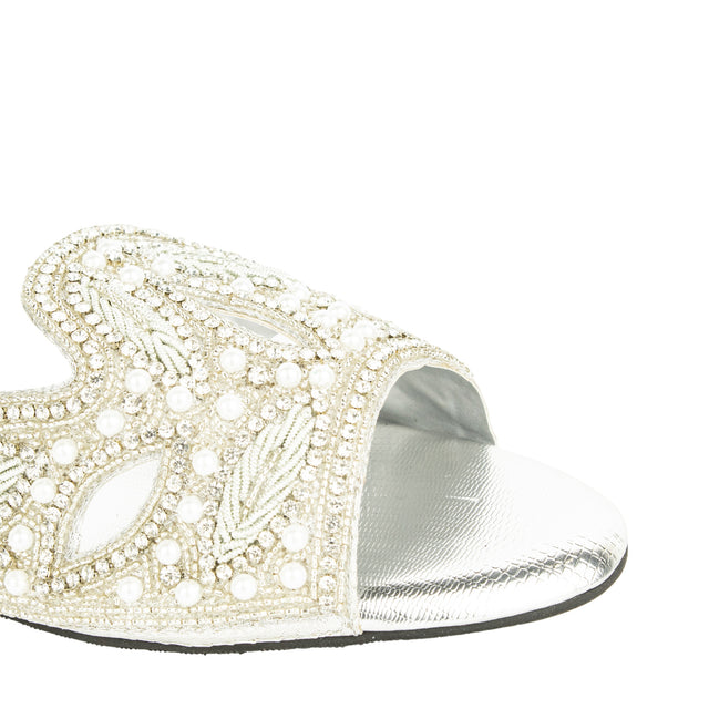 Women Silver Flat Sandals