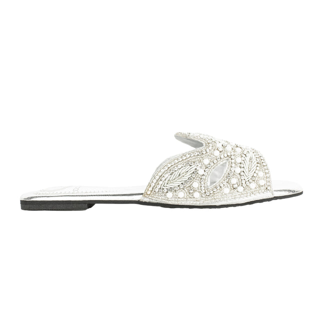Women Silver Flat Sandals