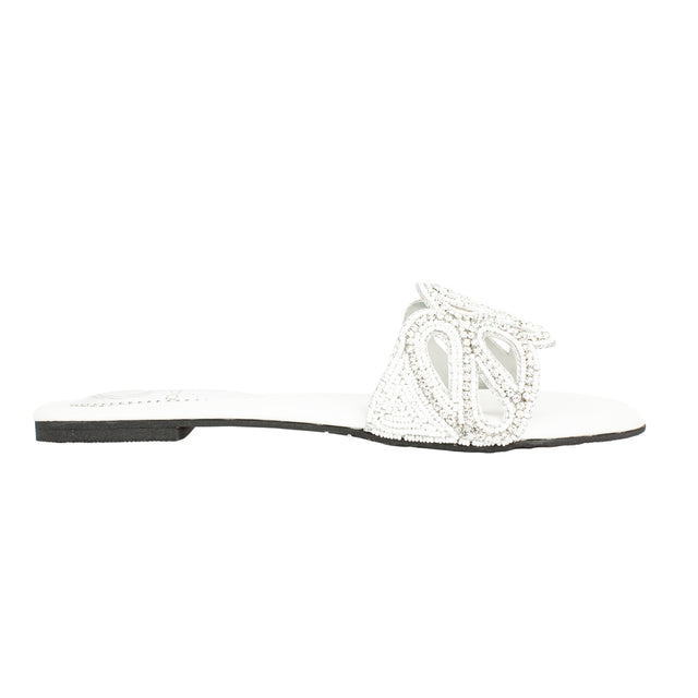 Captivating White Flat Slippers