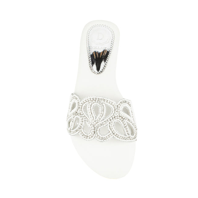Captivating White Flat Slippers