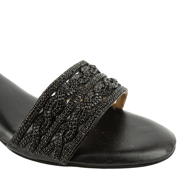 Modern Black Block Heel Sandals