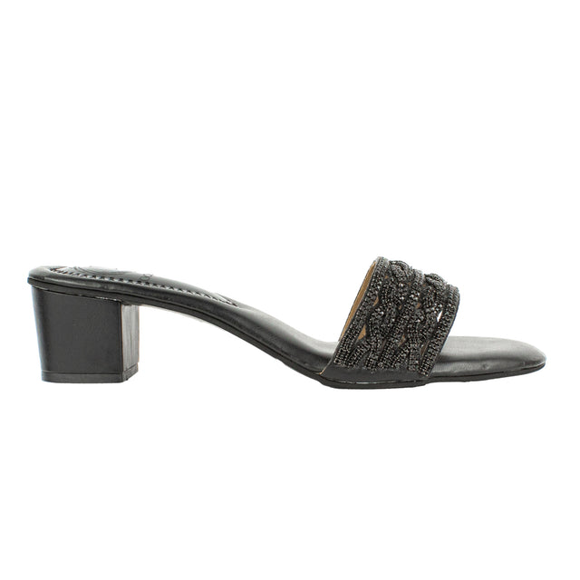 Modern Black Block Heel Sandals