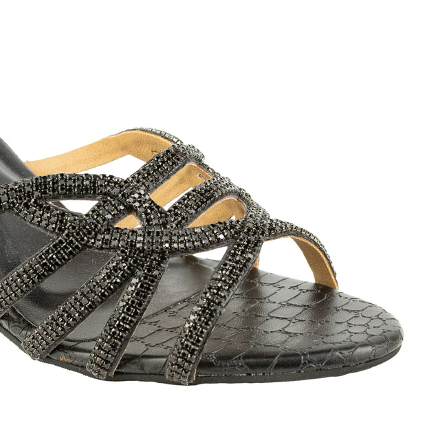 Enchanting Black Pencil Heel Sandals