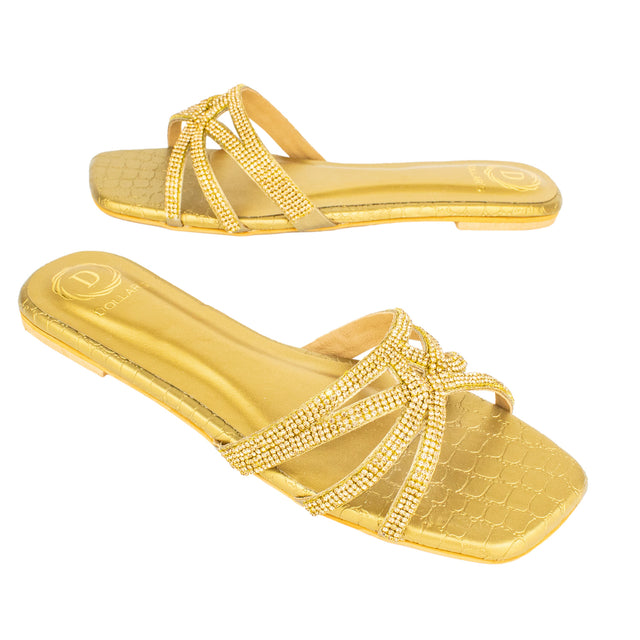 Stylish Bronze Flat Slippers