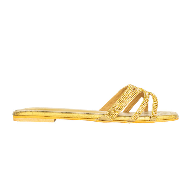 Stylish Bronze Flat Slippers