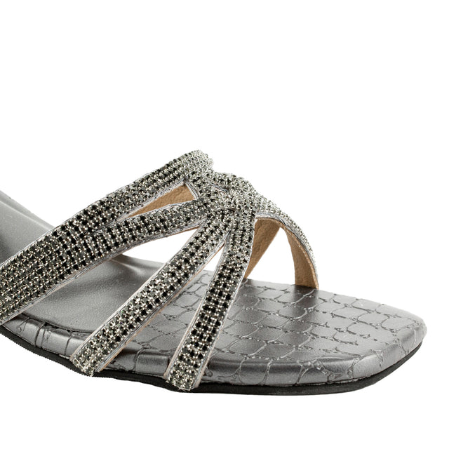 Exclusive Grey Block Heel Sandals